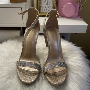 Nude Glitter Heels Size 5